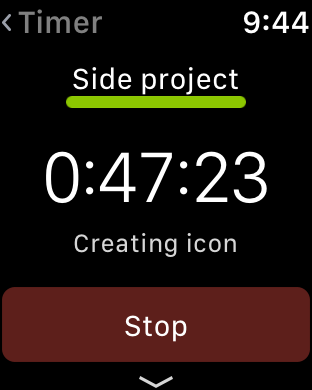 Timelines Watch app - Active time tracking